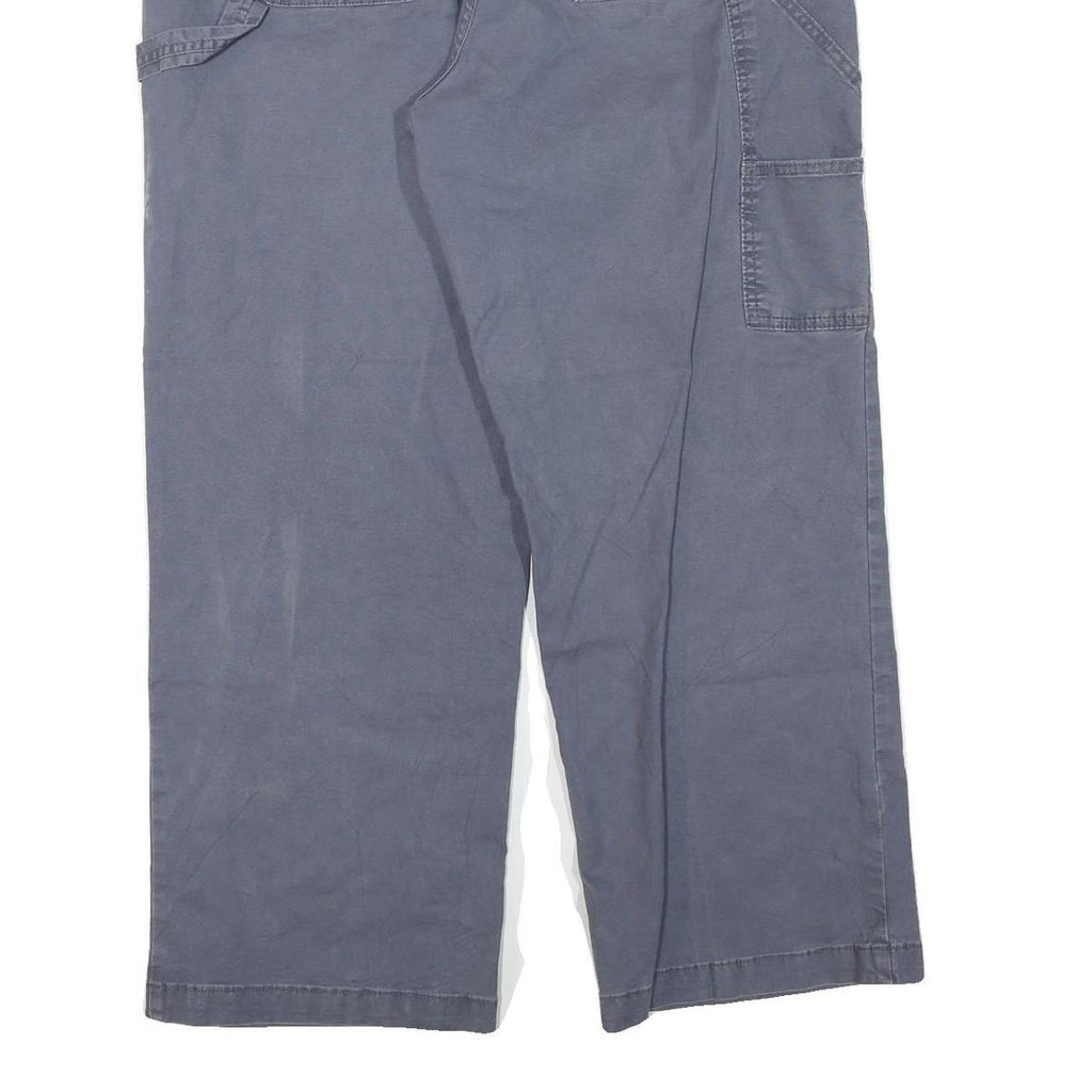 DICKIES Womens Cotton Blend Blue Regular Fit Wide-Leg Trousers W34 L27 Workwear