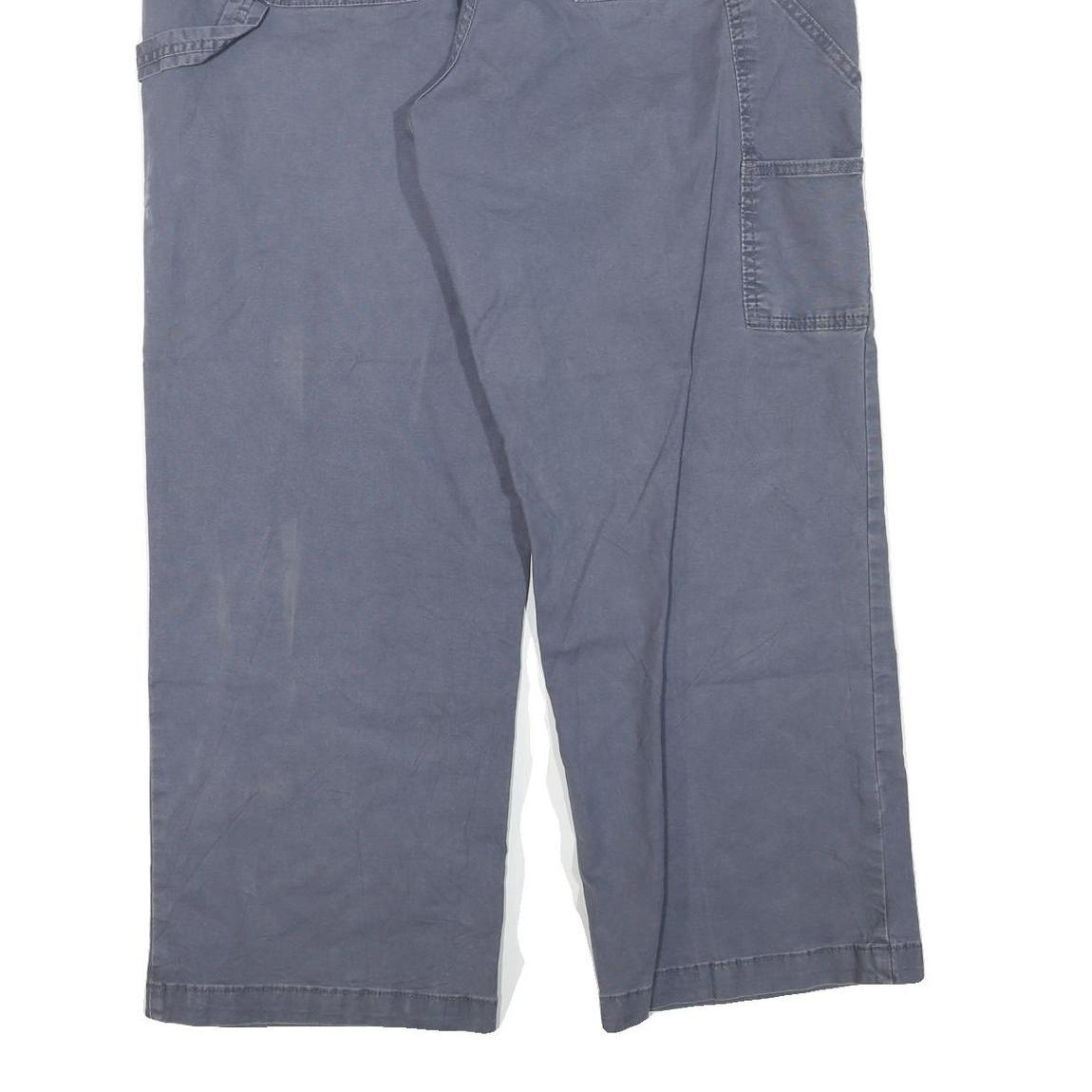 DICKIES Womens Cotton Blend Blue Regular Fit Wide-Leg Trousers W34 L27 Workwear