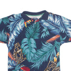 CHAPS RALPH LAUREN Hawaiian Style Mens Polo Shirt Blue Floral M
