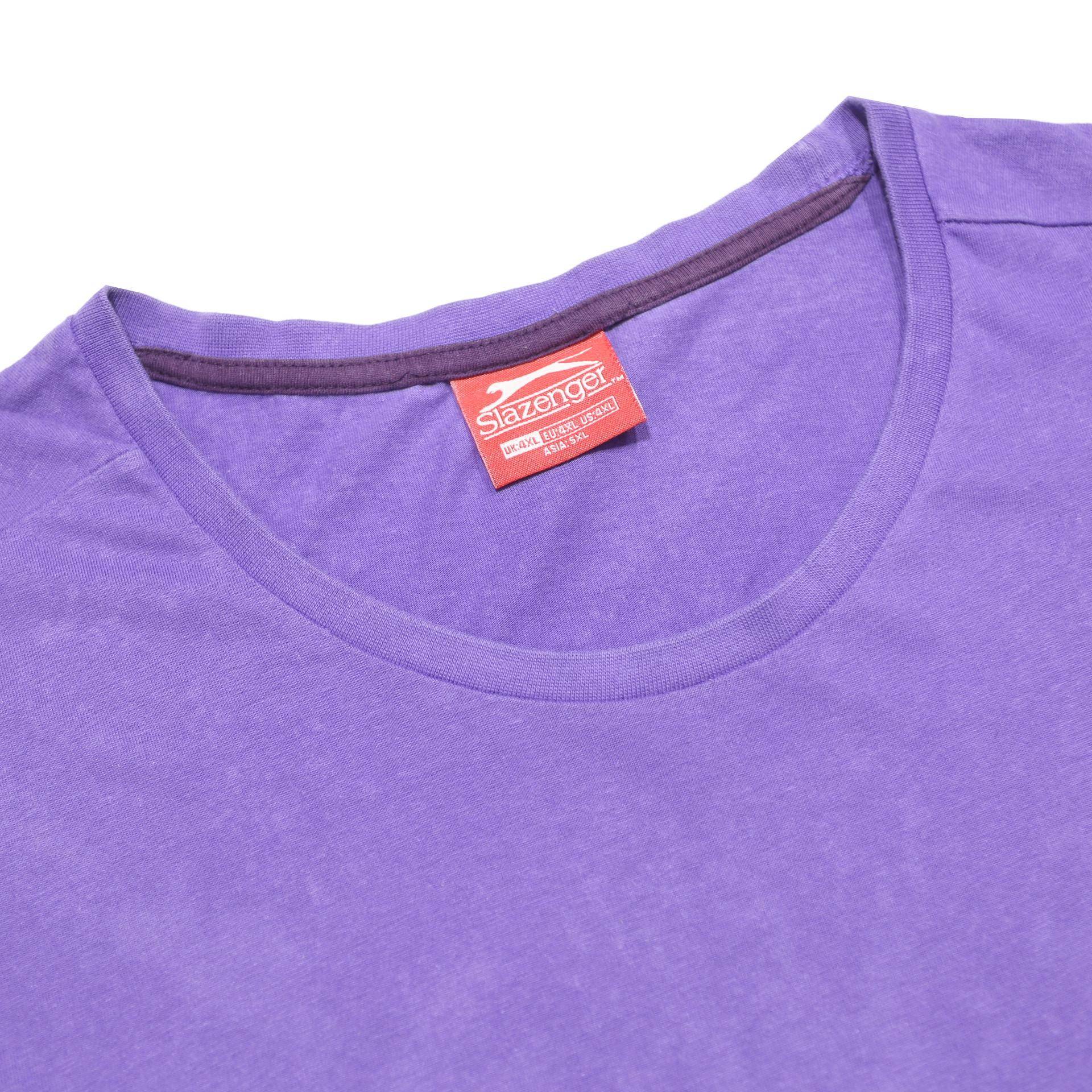 SLAZENGER Mens Purple T-Shirt 4XL Short Sleeve Crew Neck Cotton Casual