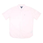 TOMMY HILFIGER Mens Pink Cotton Blend Shirt M Button Down Short Sleeve Classic