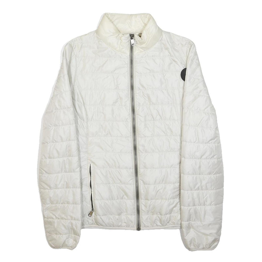 NAPAPIJRI Womens White Quilted Jacket S Polyester Lightweight Zip Front