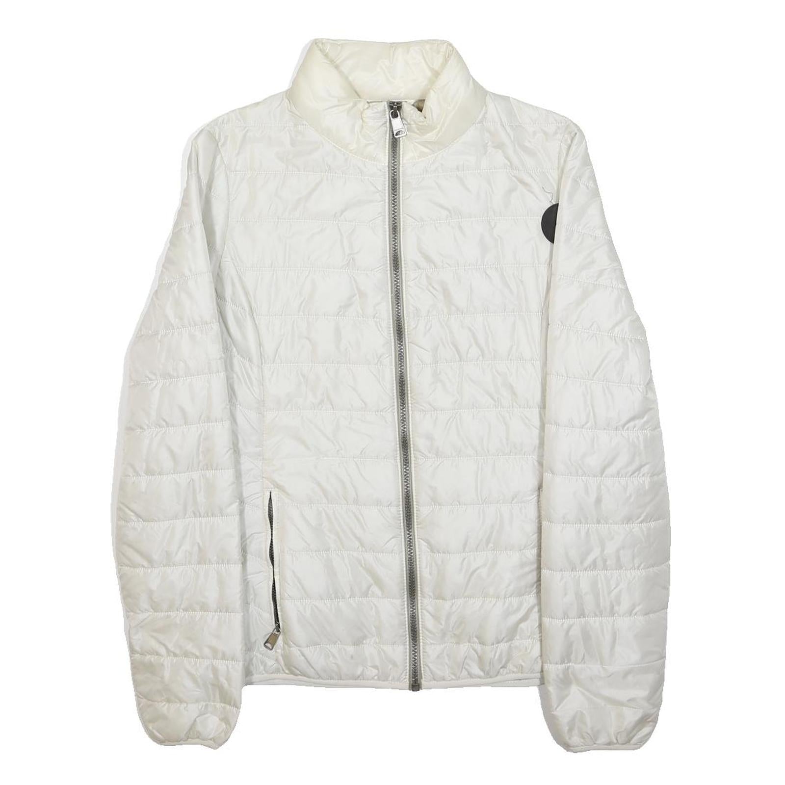 NAPAPIJRI Womens White Quilted Jacket S Polyester Lightweight Zip Front