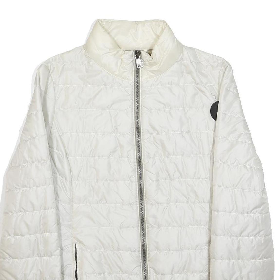 NAPAPIJRI Womens White Quilted Jacket S Polyester Lightweight Zip Front