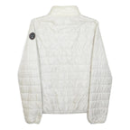 NAPAPIJRI Womens White Quilted Jacket S Polyester Lightweight Zip Front