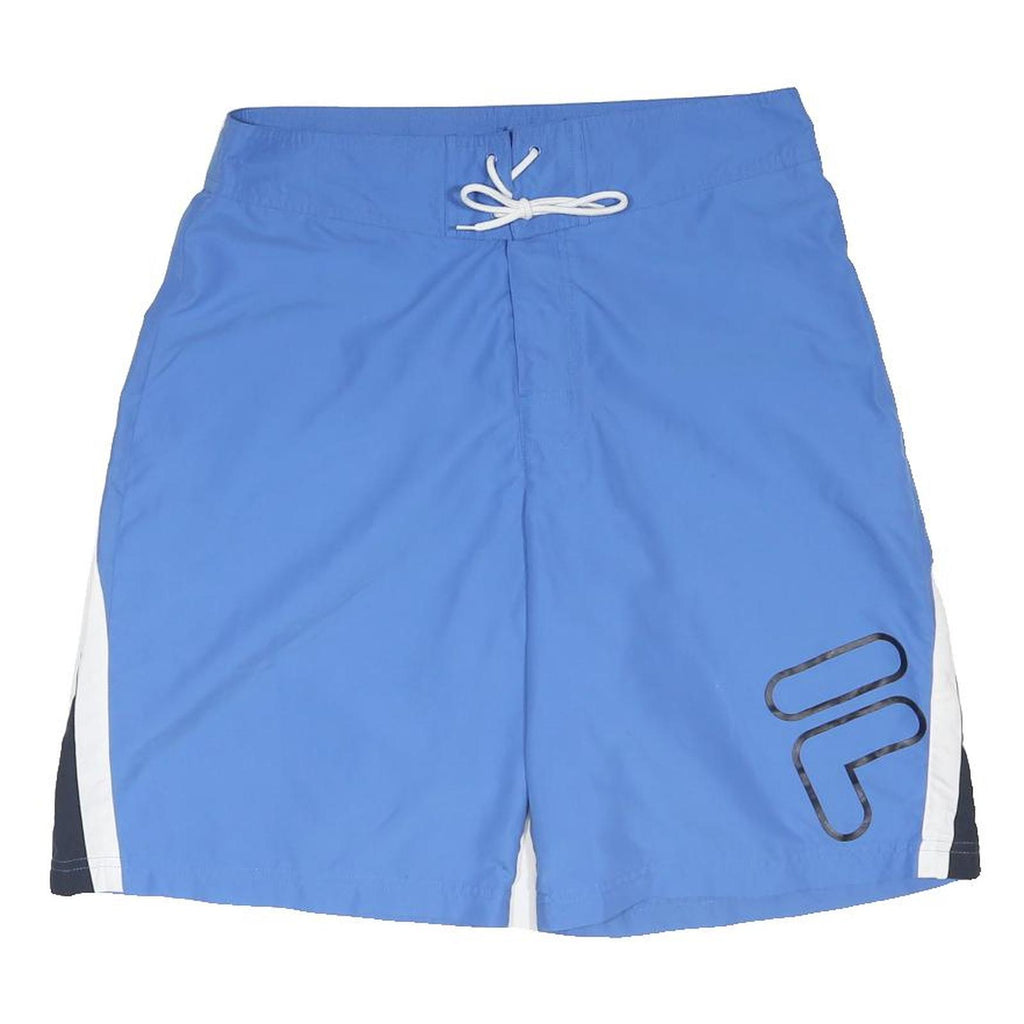 FILA Mens Swimming Shorts Blue & White Polyester Blend Sports Casual M W32