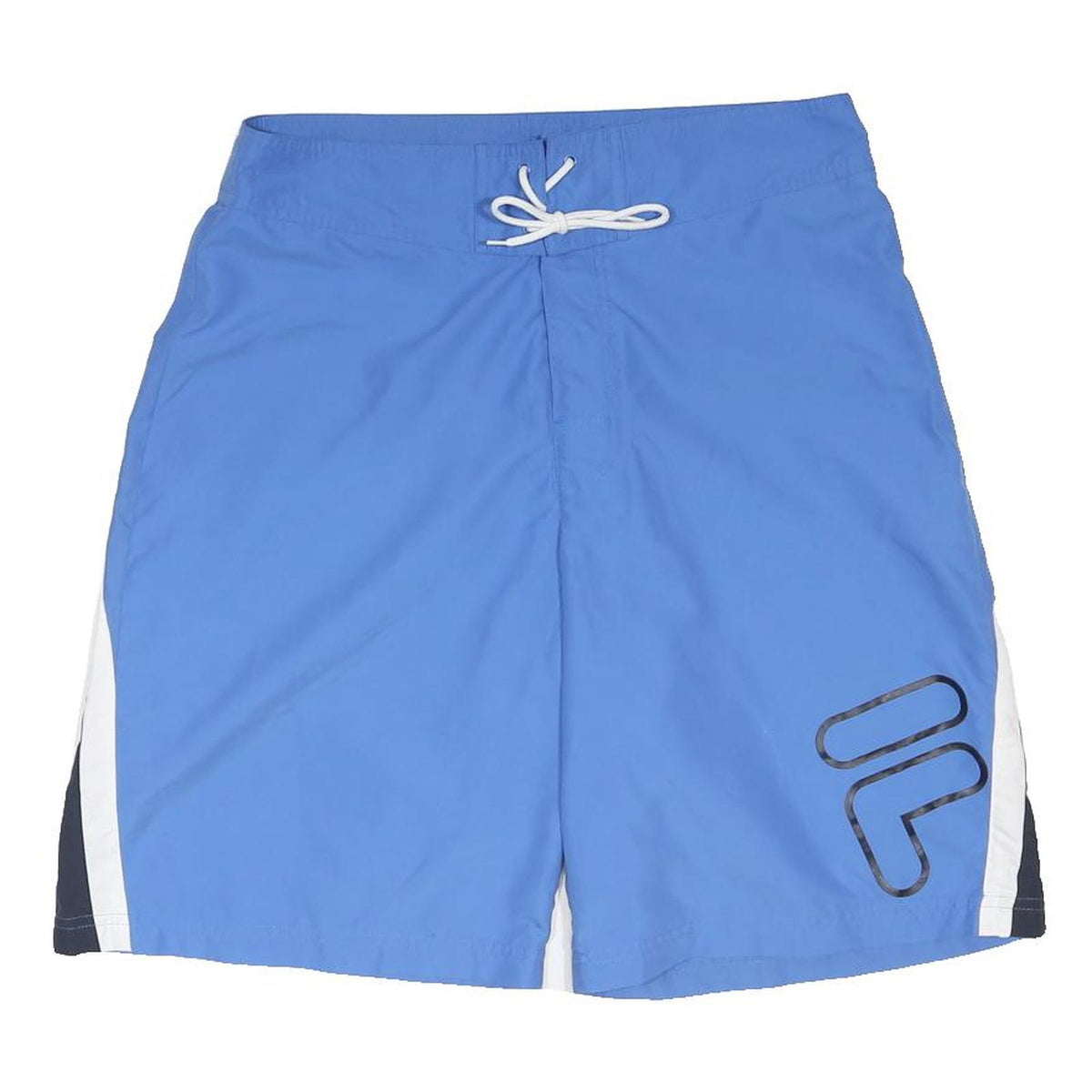 FILA Mens Swimming Shorts Blue & White Polyester Blend Sports Casual M W32