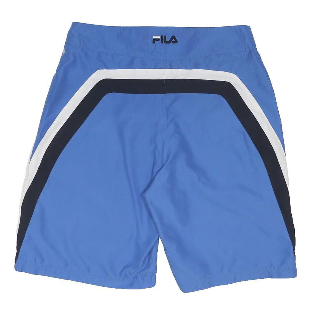 FILA Mens Swimming Shorts Blue & White Polyester Blend Sports Casual M W32