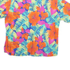 MAGGIE MCNAUGHTON Womens Orange & Pink Floral Shirt Short Sleeve Collared XL