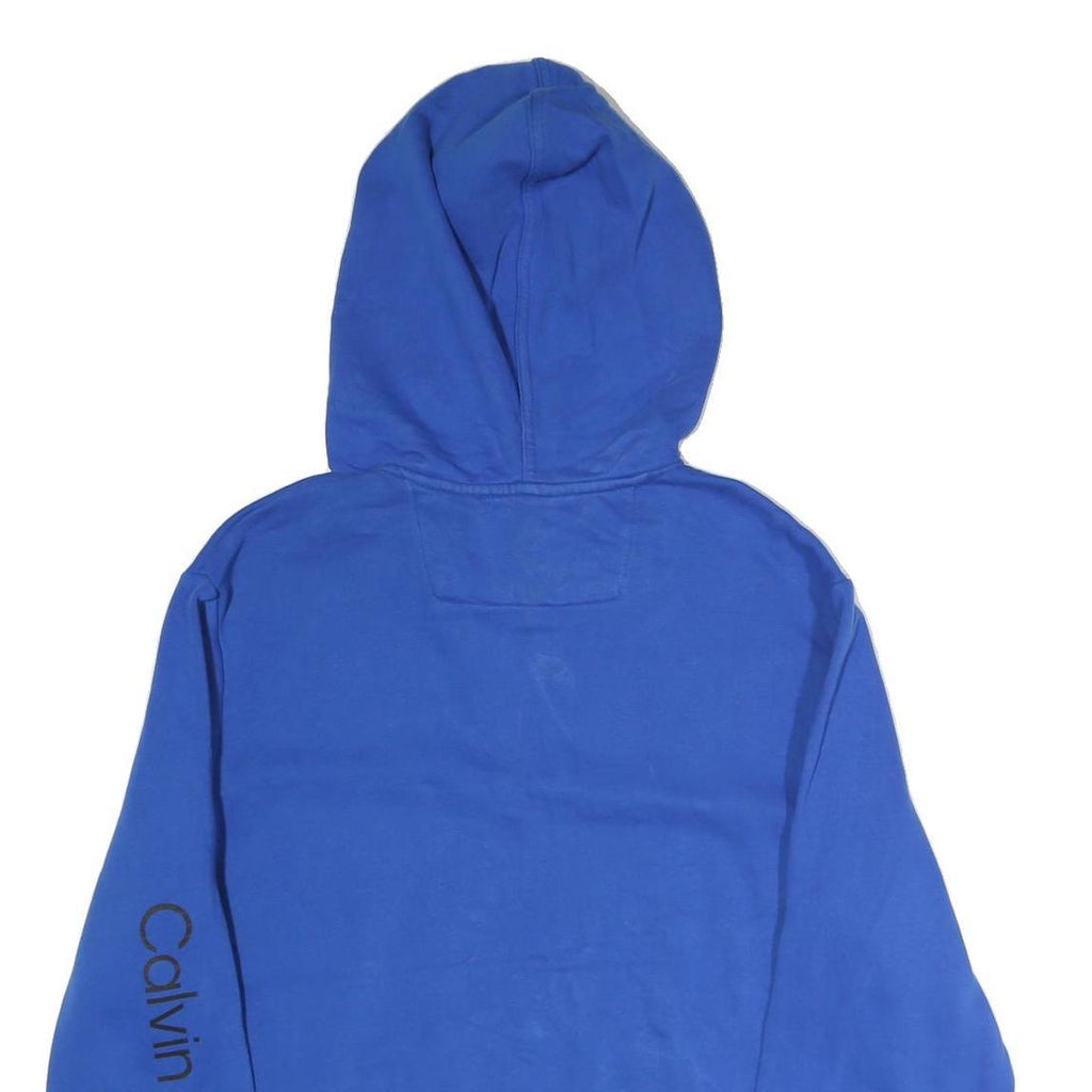 CALVIN KLEIN JEANS Mens Blue & Black Hoodie M Cotton Pullover Casual Wear