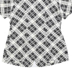 Womens Black & White Button Jacket M Woven Check Short Sleeve Classic Fit