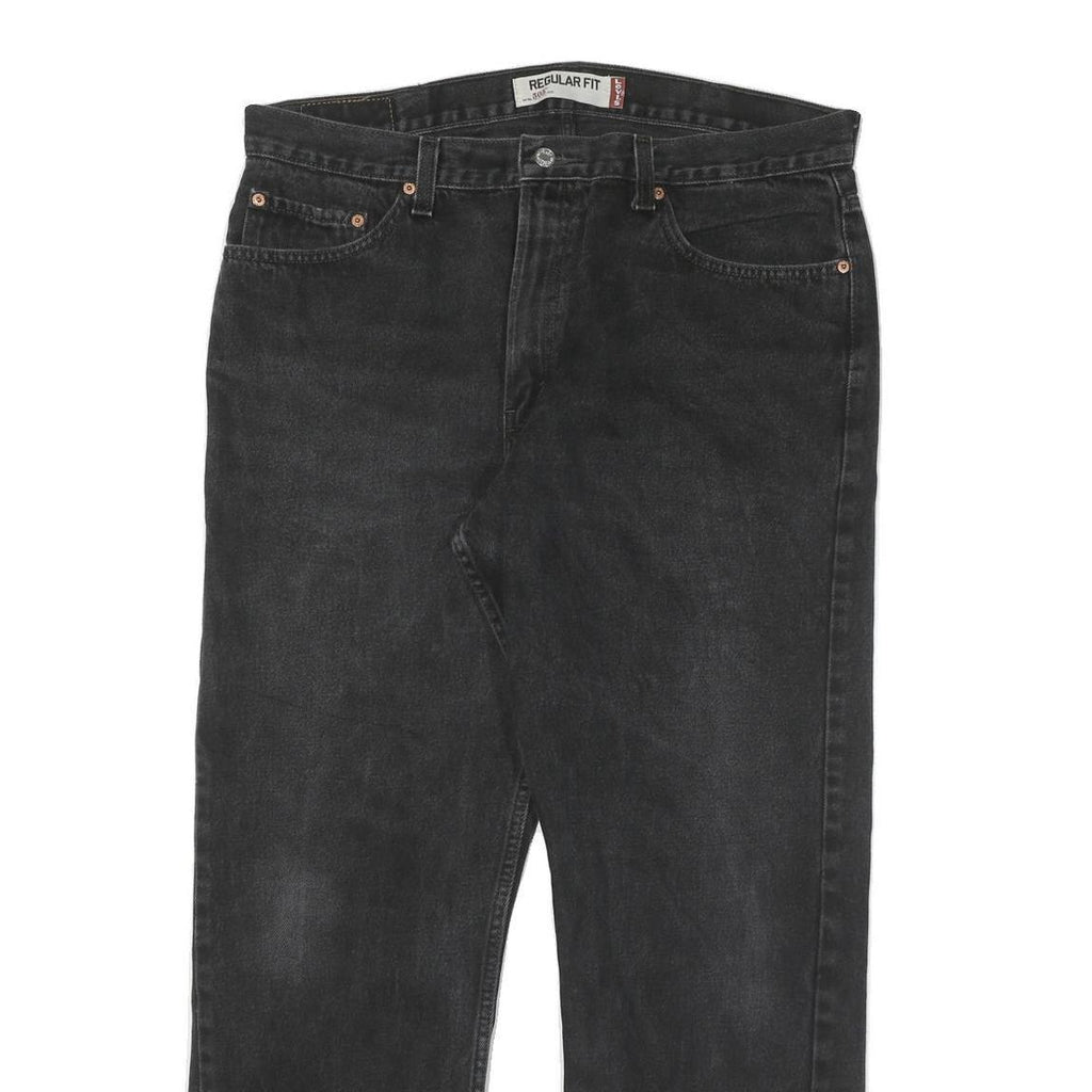 LEVI'S 505 Mens Jeans Black Regular Straight Denim Medium W38 L30 Classic Fit