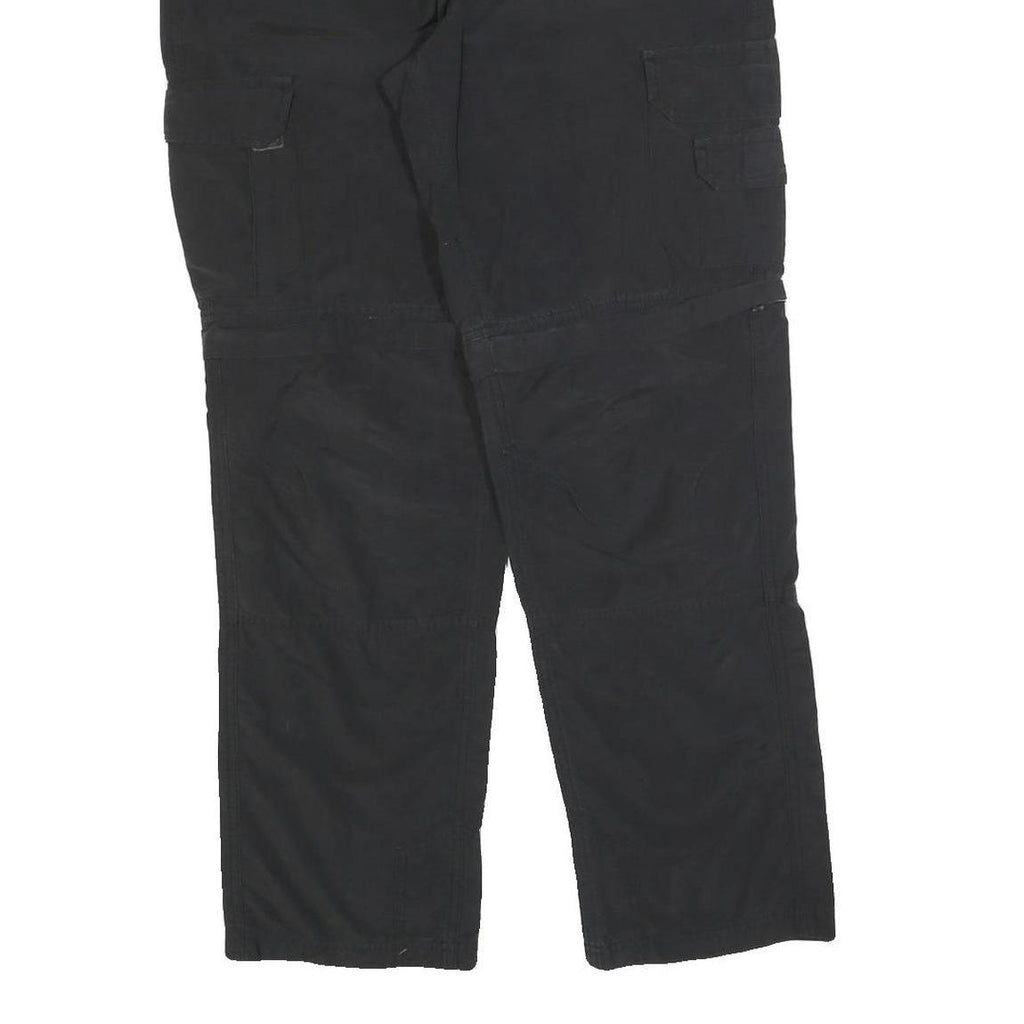 ROUNDER Mens Regular Black Cotton Blend Cargo Trousers W32 L30 Utility Pocket