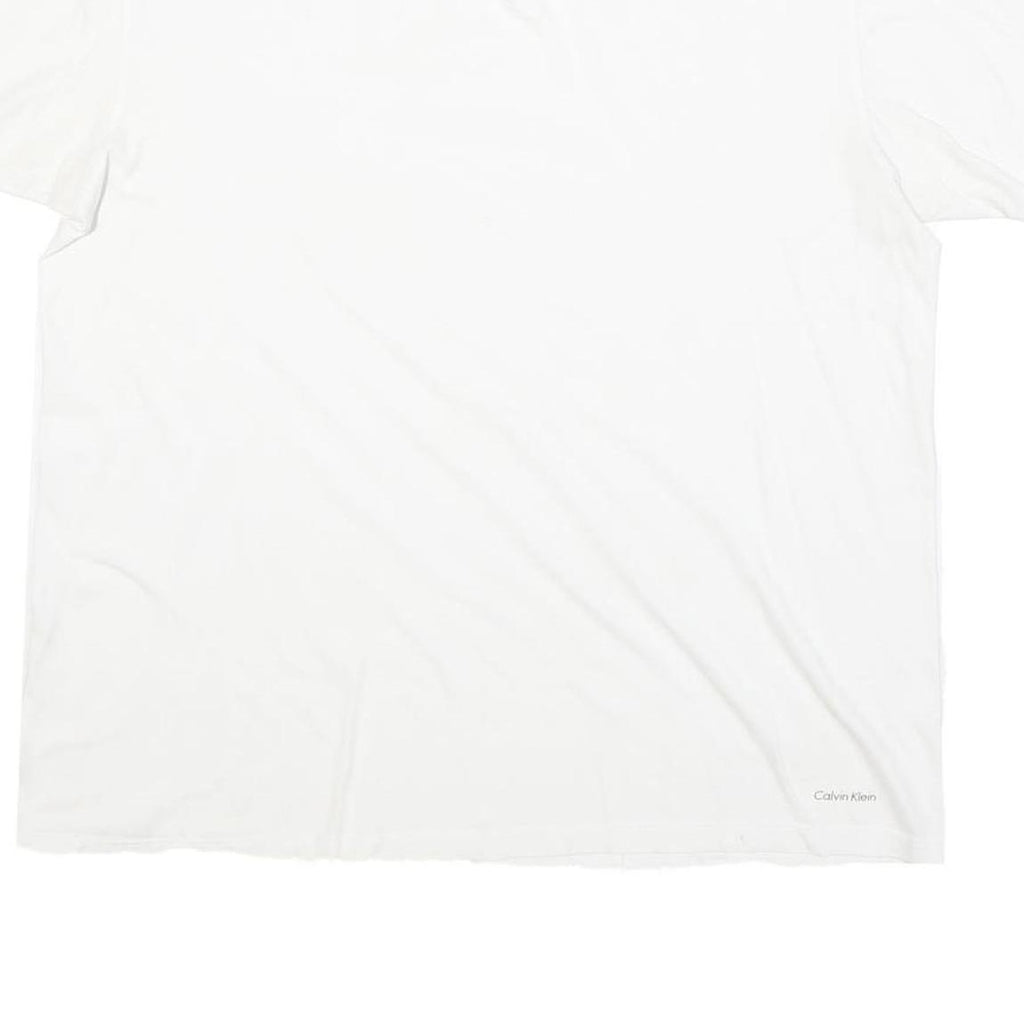 CALVIN KLEIN JEANS Mens White L Cotton Blend T-Shirt Short Sleeve Crew Neck