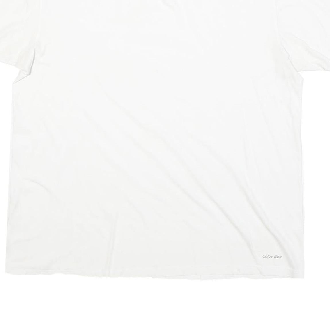 CALVIN KLEIN JEANS Mens White L Cotton Blend T-Shirt Short Sleeve Crew Neck