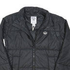 ADIDAS ORIGINALS Womens Black Puffer Jacket UK 8 Polyester Blend Zip Up Casual