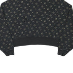 NIKE Womens Black Cotton Blend Crew Neck M All Over Print Sweatshirt Cropped