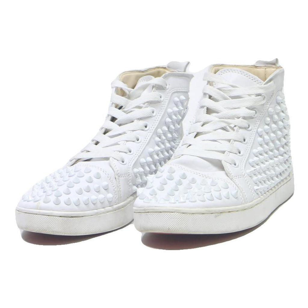 CHRISTIAN LOUBOUTIN Louis Junior Spikes Orlato Womens High Top Trainers White