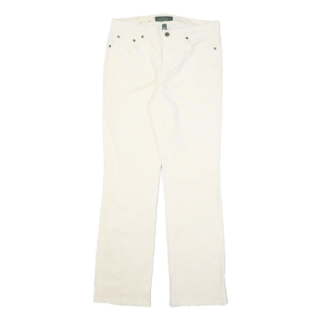 RALPH LAUREN POLO JEANS COMPANY Womens Cotton Blend White Regular Fit Straight
