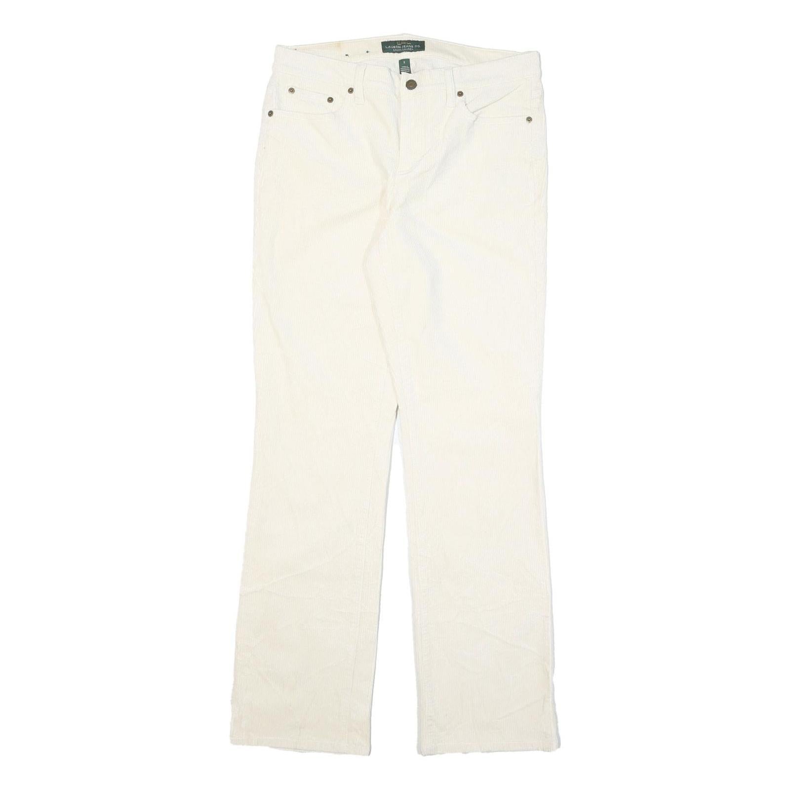 RALPH LAUREN POLO JEANS COMPANY Womens Cotton Blend White Regular Fit Straight