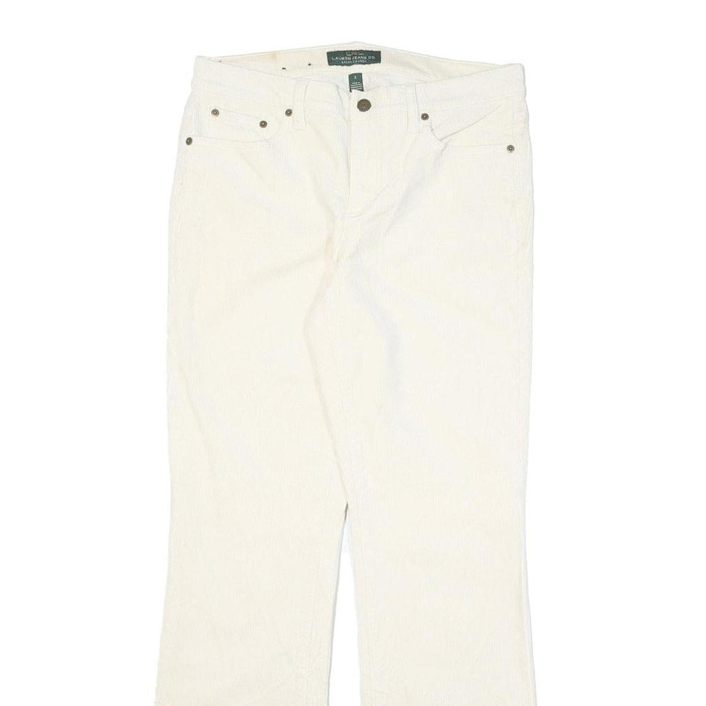 RALPH LAUREN POLO JEANS COMPANY Womens Cotton Blend White Regular Fit Straight