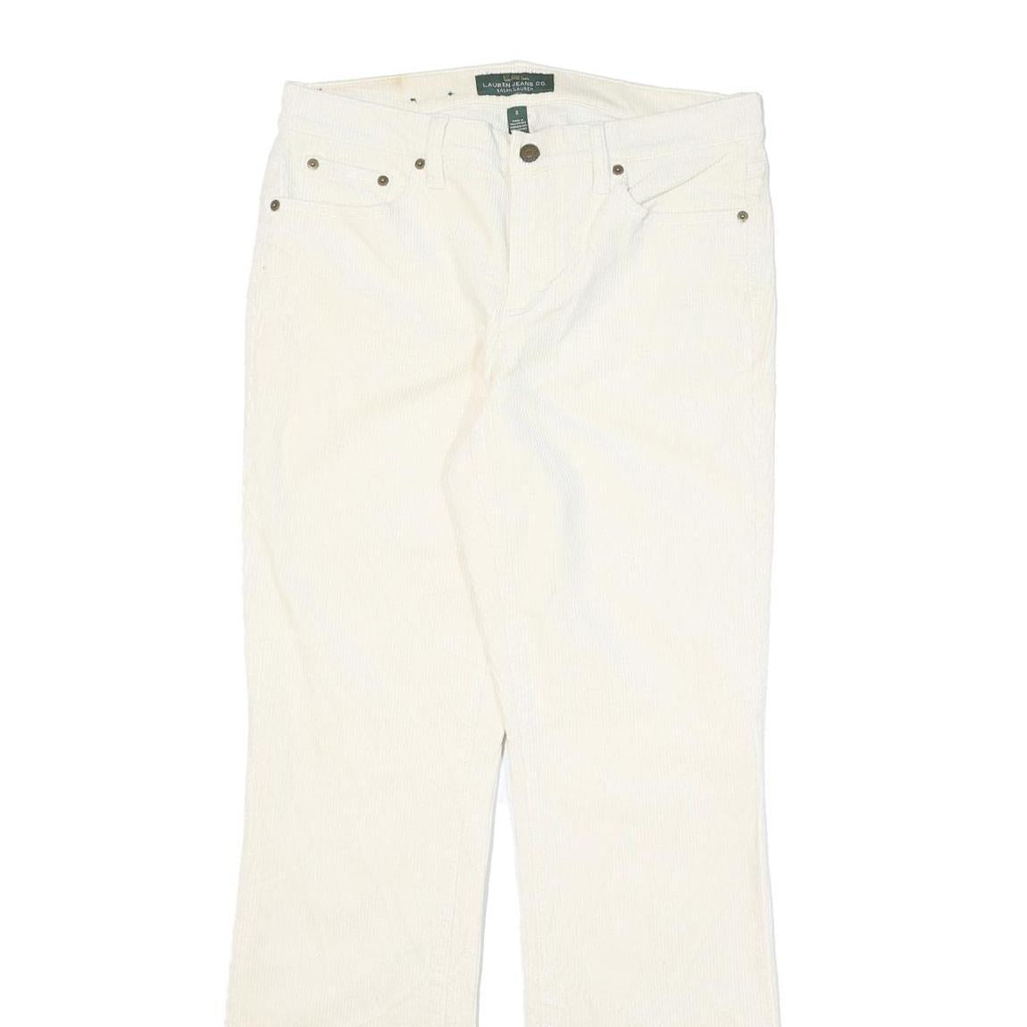 RALPH LAUREN POLO JEANS COMPANY Womens Cotton Blend White Regular Fit Straight