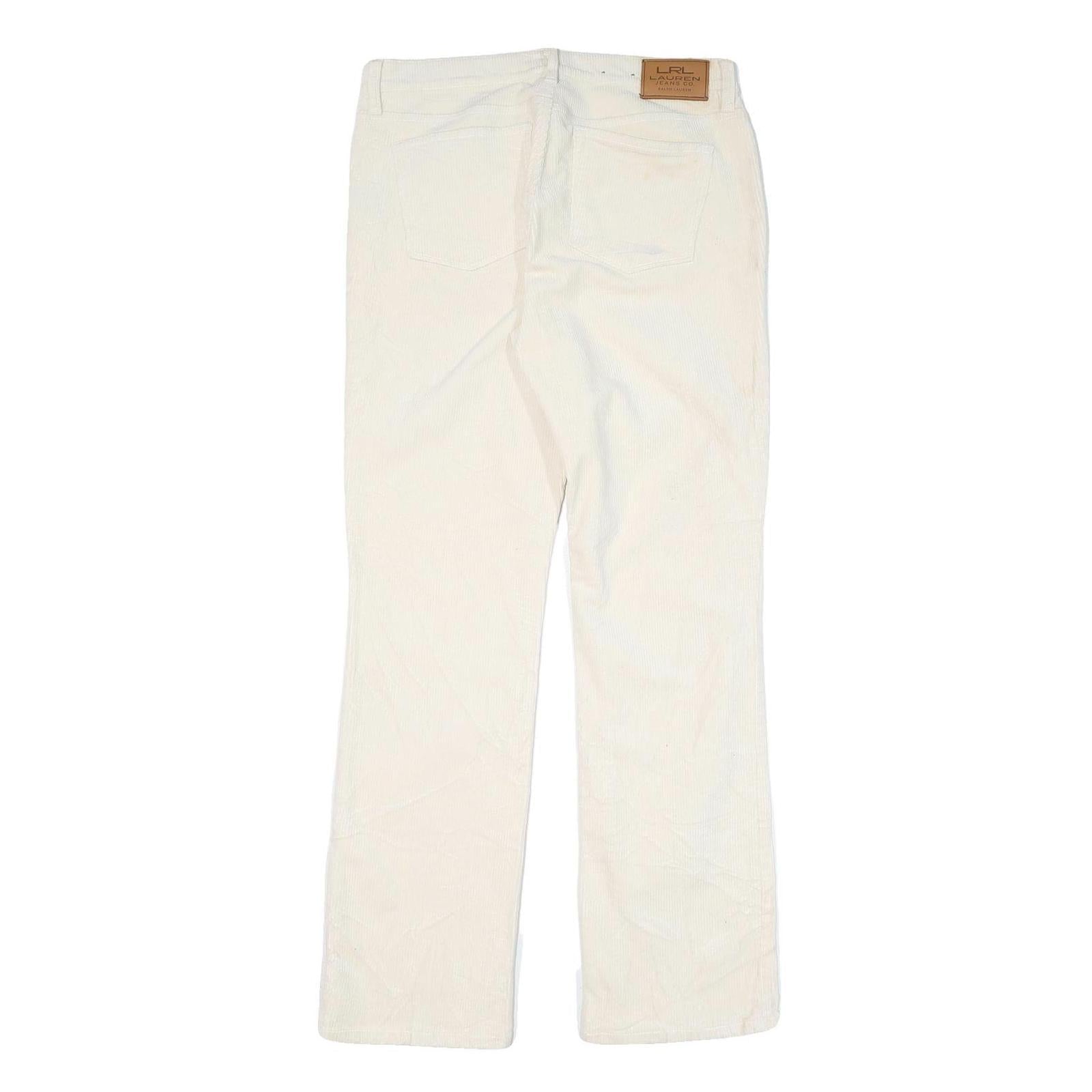 RALPH LAUREN POLO JEANS COMPANY Womens Cotton Blend White Regular Fit Straight