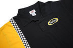 PACE RACE WEAR Mens Black & Yellow Racing Checkered Short Sleeve Polo Shirt XL
