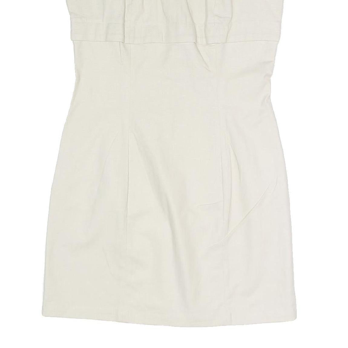 POLO RALPH LAUREN Womens White Cotton Blend Sleeveless Day Dress L Classic Fit