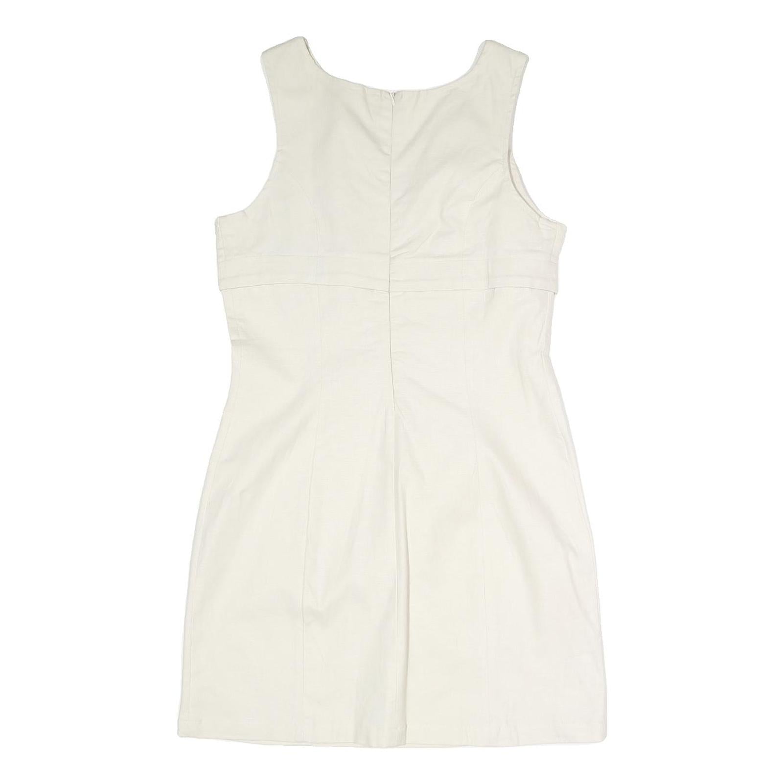 POLO RALPH LAUREN Womens White Cotton Blend Sleeveless Day Dress L Classic Fit