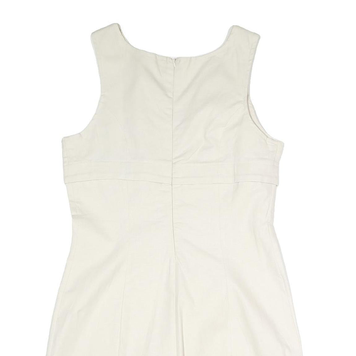 POLO RALPH LAUREN Womens White Cotton Blend Sleeveless Day Dress L Classic Fit