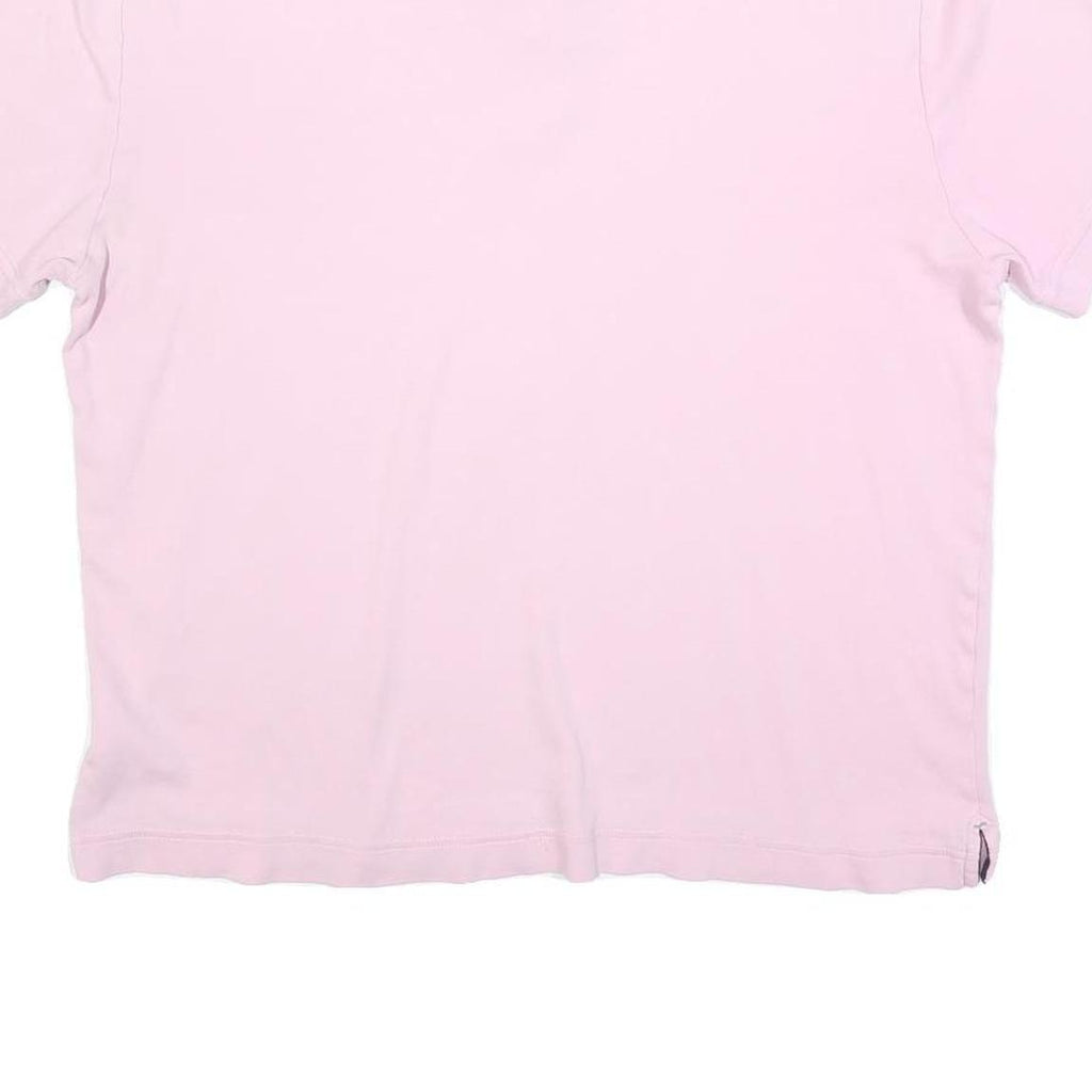 TOMMY HILFIGER Mens Pink Short Sleeve Plain Polo Shirt L Casual Cotton Blend