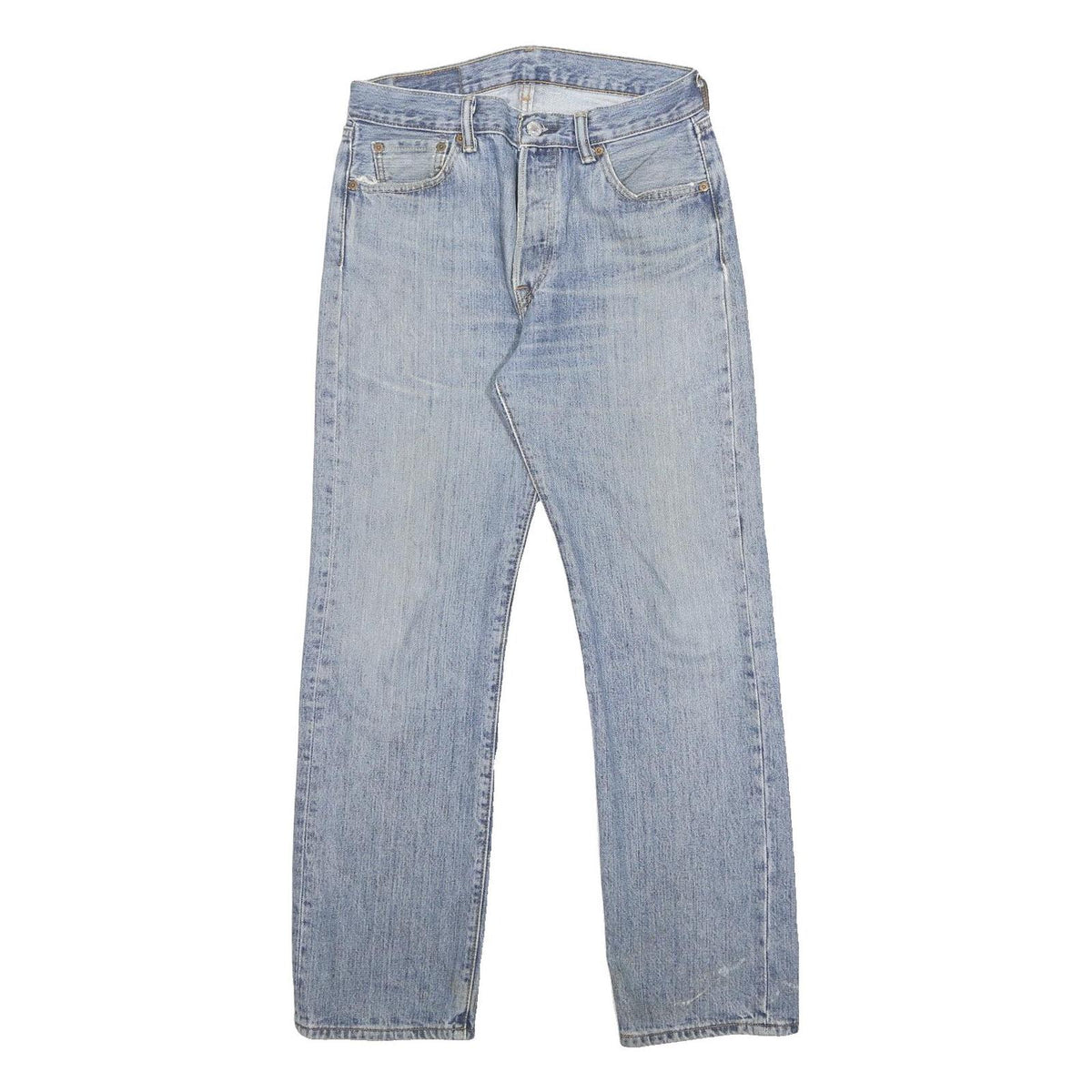 LEVI'S 501 Mens Jeans Blue Regular Straight Denim Light W30 L30 Classic Button