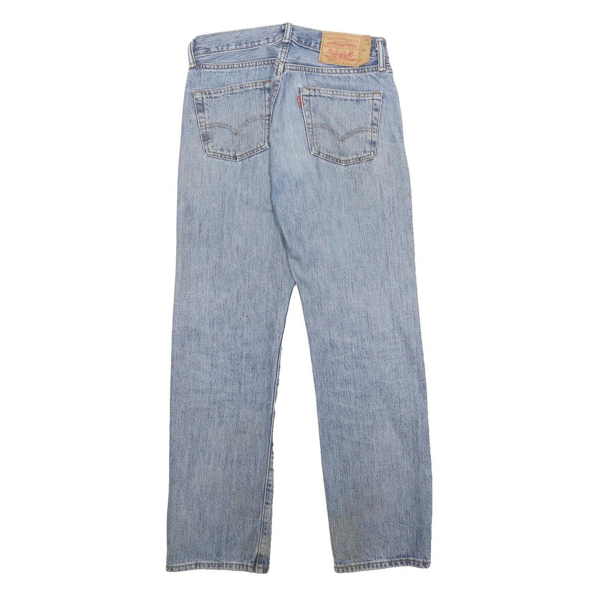 LEVI'S 501 Mens Jeans Blue Regular Straight Denim Light W30 L30 Classic Button