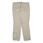 H&M Womens Cotton Blend Beige Regular Cargo Trousers W35 L32 Casual Pockets Zip