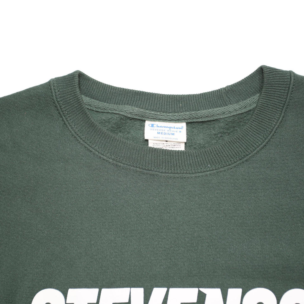 CHAMPION REVERSE WEAVE Mens Green Crew Neck M Stevenson Printed Sweatshirt