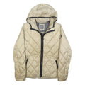 GEOX Womens Beige Quilt Jacket UK 10 Polyester Hooded Zip Lightweight Casual