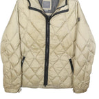 GEOX Womens Beige Quilt Jacket UK 10 Polyester Hooded Zip Lightweight Casual