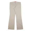 DICKIES Womens Beige Regular Fit Flared Leg Trousers W30 L32 Cotton Blend Zip