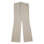 DICKIES Womens Beige Regular Fit Flared Leg Trousers W30 L32 Cotton Blend Zip
