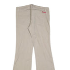 DICKIES Womens Beige Regular Fit Flared Leg Trousers W30 L32 Cotton Blend Zip