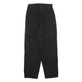 Womens Black Relaxed Zip Trousers W26 L28 Comfortable Casual Straight Leg