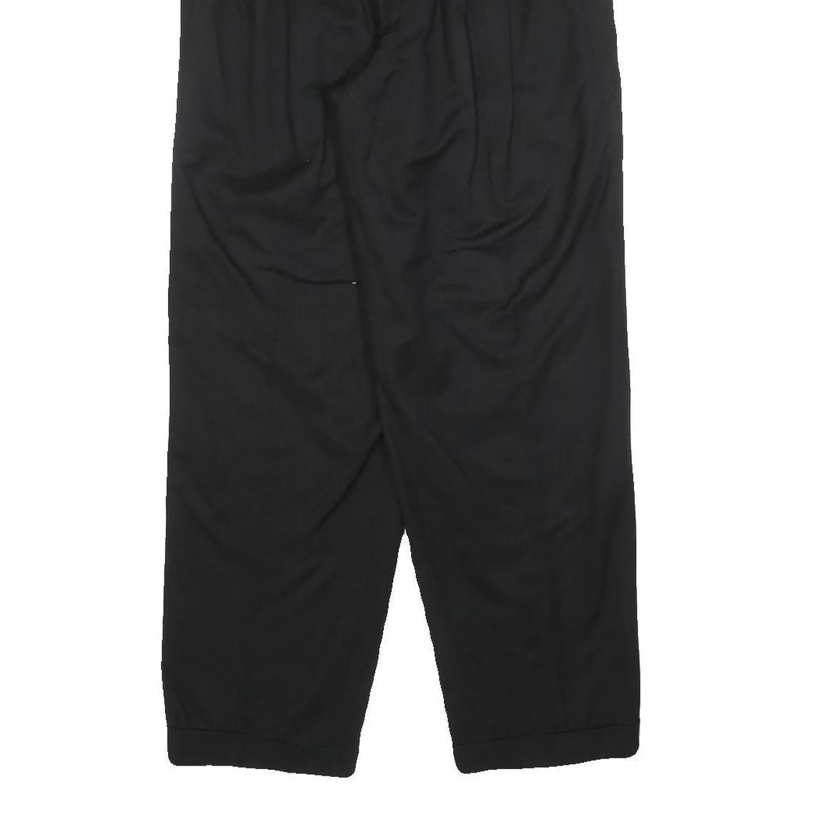 Womens Black Relaxed Zip Trousers W26 L28 Comfortable Casual Straight Leg