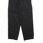 Womens Black Relaxed Zip Trousers W26 L28 Comfortable Casual Straight Leg