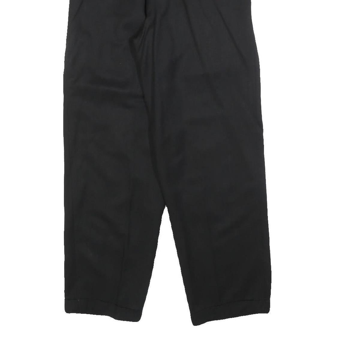 Womens Black Relaxed Zip Trousers W26 L28 Comfortable Casual Straight Leg