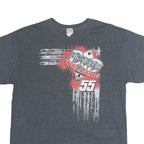 GILDAN Mens Grey Bud Walberg 55 Graphic T-Shirt L Short Sleeve Crew Neck Racing