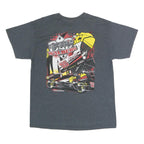 GILDAN Mens Grey Bud Walberg 55 Graphic T-Shirt L Short Sleeve Crew Neck Racing