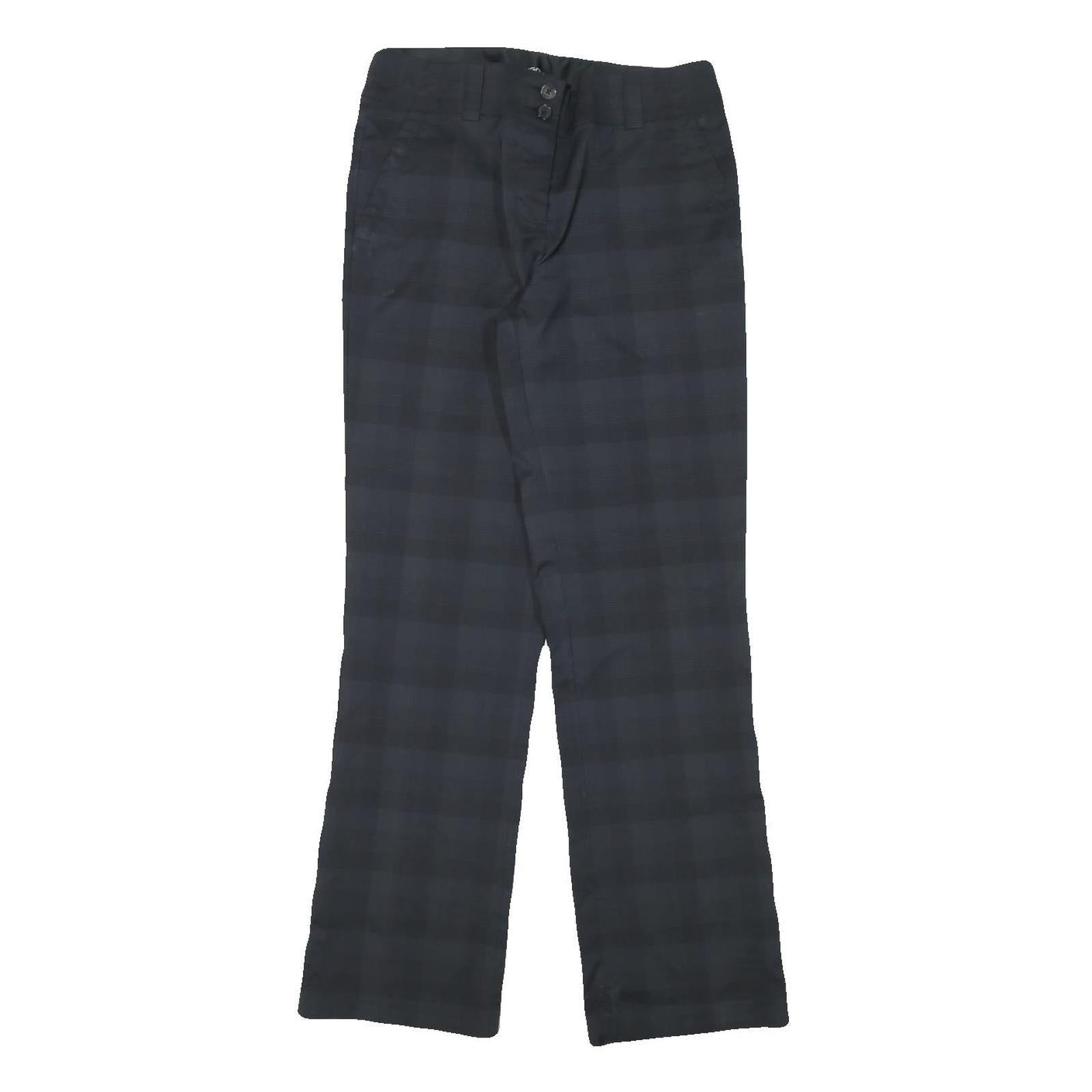 NIKE Womens Polyester Blend Black Regular Straight Trousers W28 L30 Zip Closure