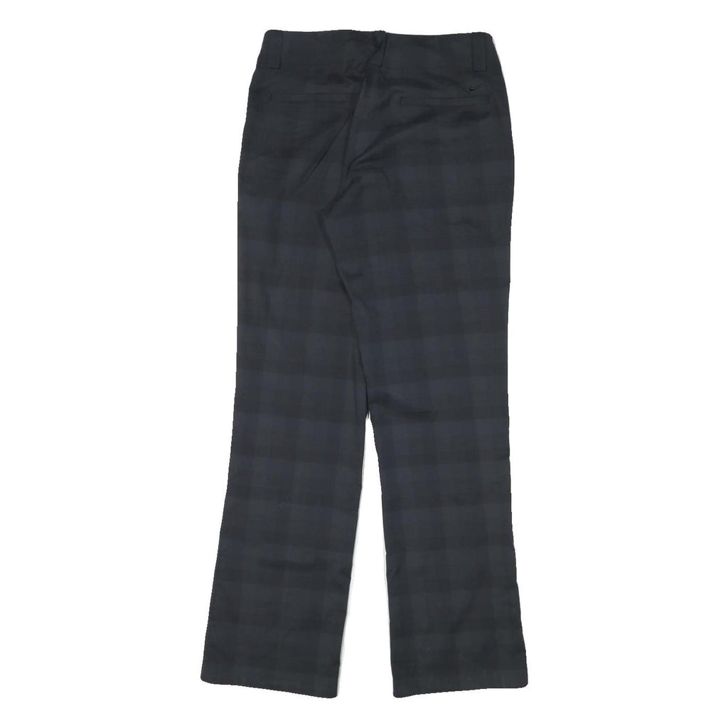 NIKE Womens Polyester Blend Black Regular Straight Trousers W28 L30 Zip Closure