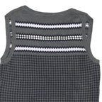 TOMMY HILFIGER Womens Grey Patterned Cotton Blend Sleeveless V-Neck Jumper XL